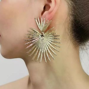 Irregular Exaggerated Gold Metal Drop Earrings
